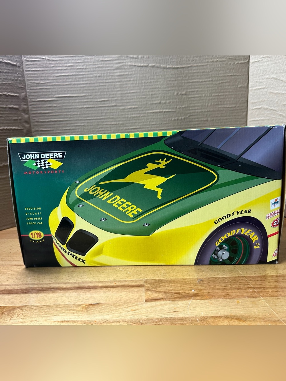 John Deere Green & Yellow Racing Car Toy with Logo
